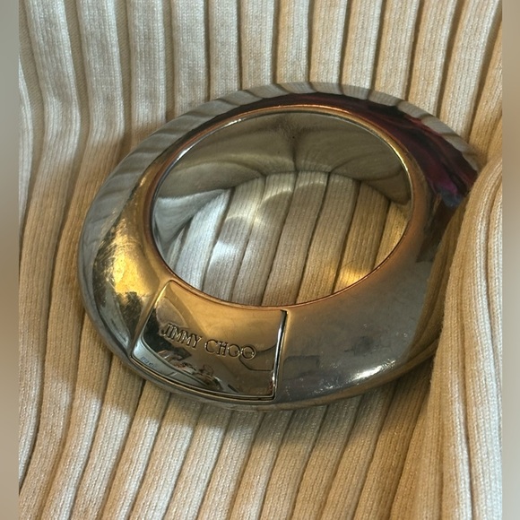 Jimmy Choo Chunky Bangle/ Bag Accessory, Silver - Picture 6 of 13